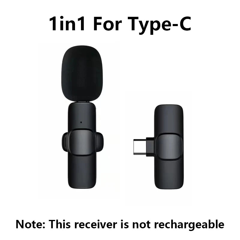 Wireless Lavalier Microphone Portable Audio Video Recording Mini Mic for Iphone Android Long Battery Life Live Broadcast