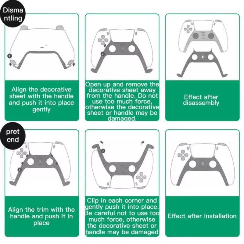 Camouflage Controller Joystick Handle Decorative Strip Accessories for PS5 Gamepad Handle Decoration Strip Gamepad Shell Cover